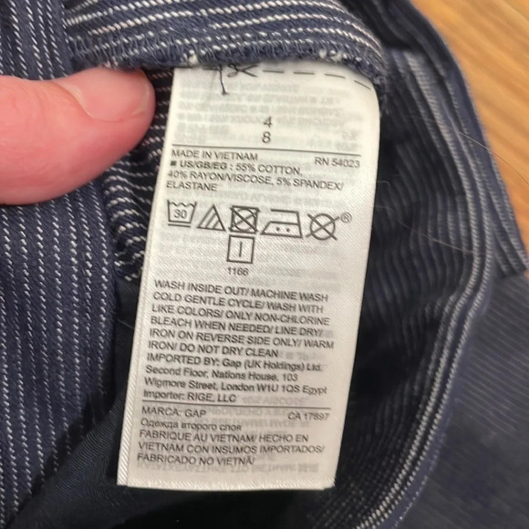 Gap Skinny Ankle Pant navy pinstripe business casual size 4 - Picture 5 of 6